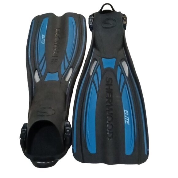 SHERWOOD SCUBA Elite Open Heel Scuba Fin Size S (7 - 8) New No Tags - Picture 1 of 7